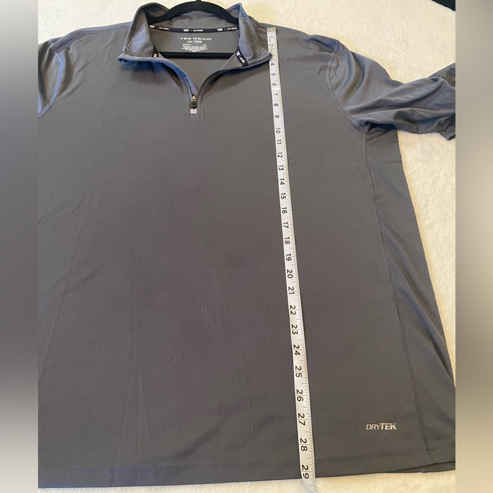 Dry Tek Tek Gear Gray Pullover Shirt Long Sleeve lightweight Sz XXL  1/2…